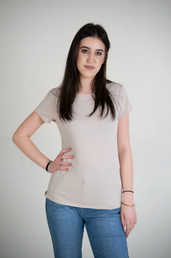 T-SHIRT BASICA - BEIGE - immagine 3