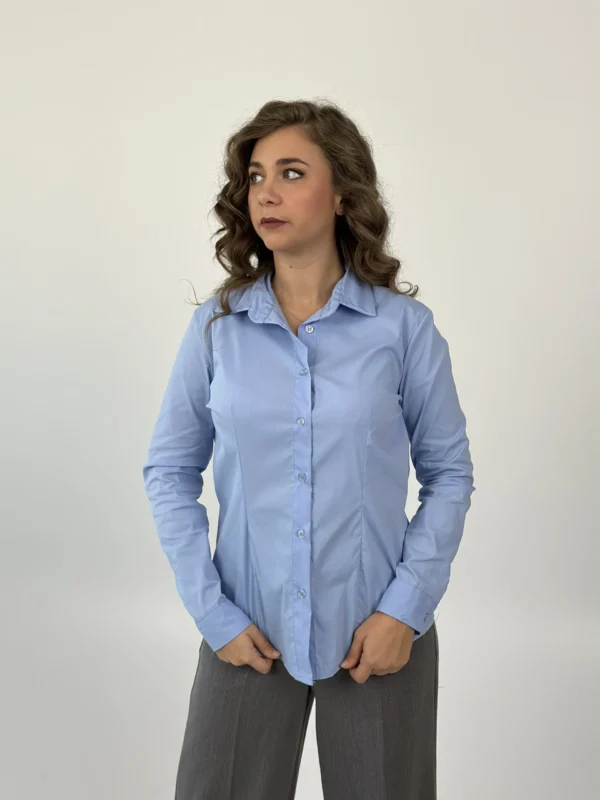 CAMICIA BASICA - AZZURRA - immagine 4