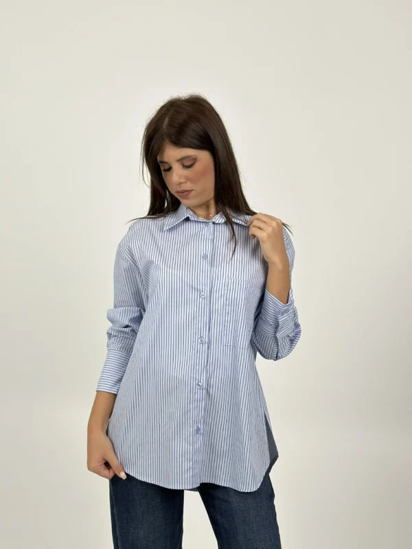 CAMICIA POCKET - AZZURRA / RIGHINE BLU - immagine 2