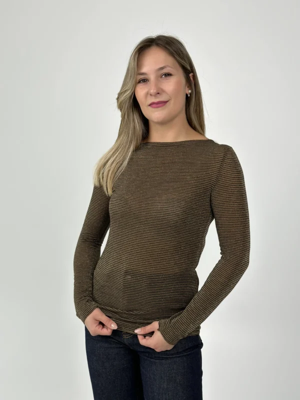 MAGLIA CASHMERE RIGHINE - NOCCIOLA - immagine 2