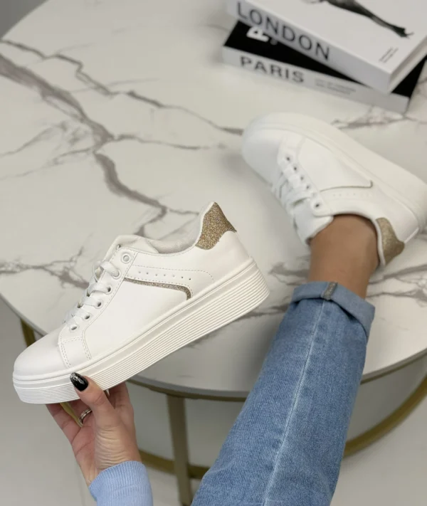 SNEAKERS WHITE - BIANCA / ORO