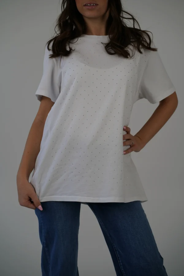 T-SHIRT STRASS - BIANCA - immagine 6