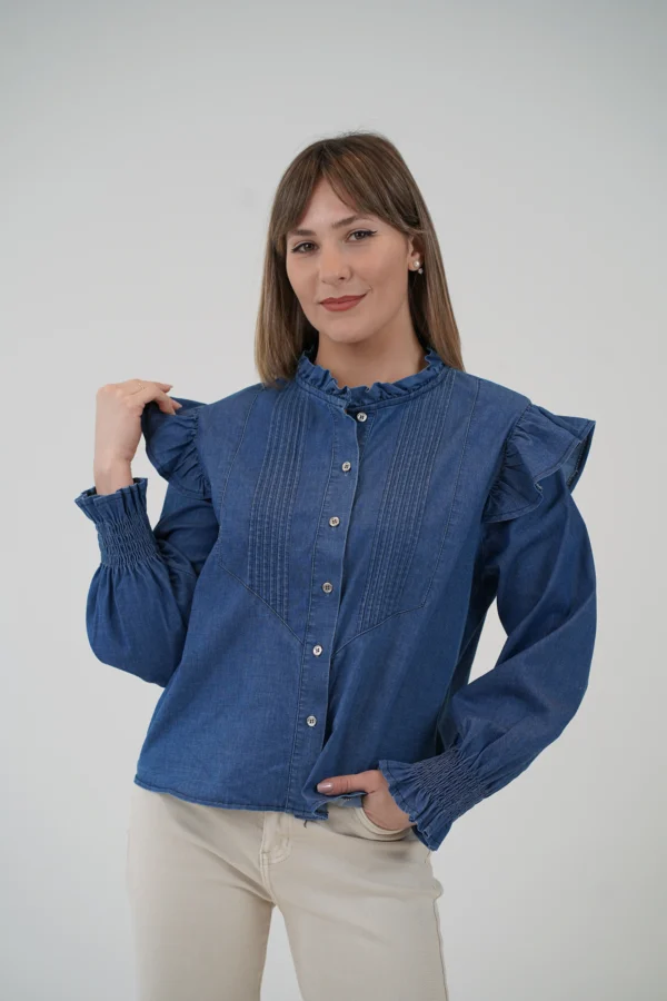 Camicia in Jeans Volant - immagine 2