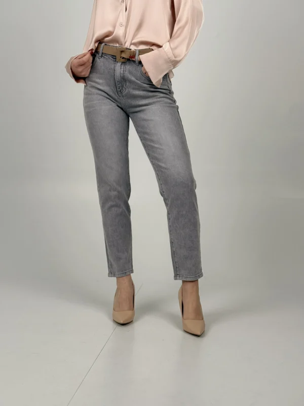 JEANS MOM FIT - DENIM GRIGIO - immagine 2