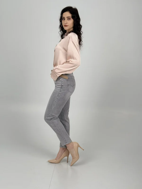 JEANS MOM FIT - DENIM GRIGIO - immagine 3