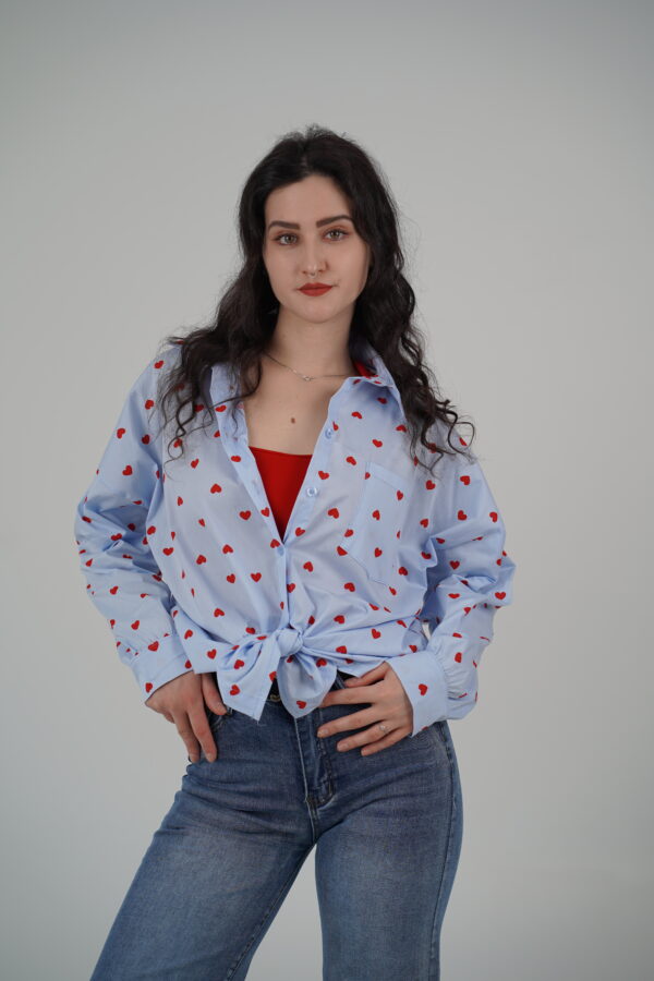 CAMICIA CUORICINI - AZZURRA